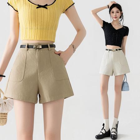 阔腿休闲裤女春夏季韩系通勤百搭宽松西装裤短裤 服裝批發女裝批發服飾貨源