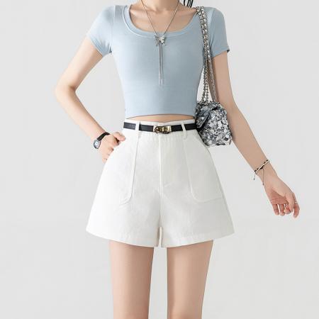 阔腿休闲裤女春夏季韩系通勤百搭宽松西装裤短裤 服裝批發女裝批發服飾貨源