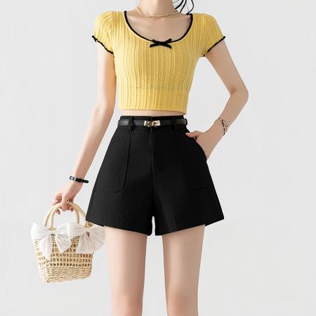 阔腿休闲裤女春夏季韩系通勤百搭宽松西装裤短裤 服裝批發女裝批發服飾貨源