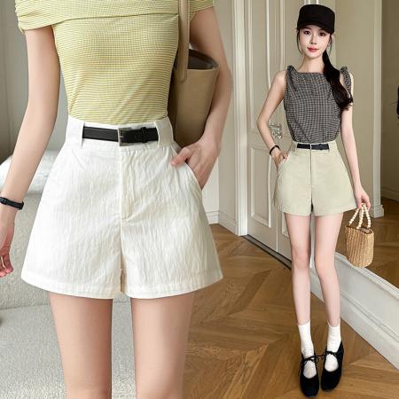 休闲短裤女款春夏季高腰阔腿裤a字工装直筒短裤 服裝批發女裝批發服飾貨源