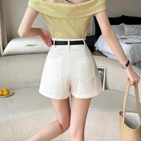 休闲短裤女款春夏季高腰阔腿裤a字工装直筒短裤 服裝批發女裝批發服飾貨源