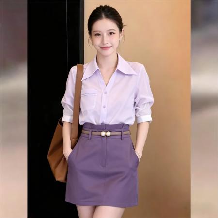 法式复古时尚气质短袖上衣 服裝批發女裝批發服飾貨源