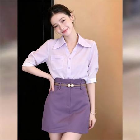 BY17530# 法式复古时尚气质短袖上衣 服裝批發女裝批發服飾貨源