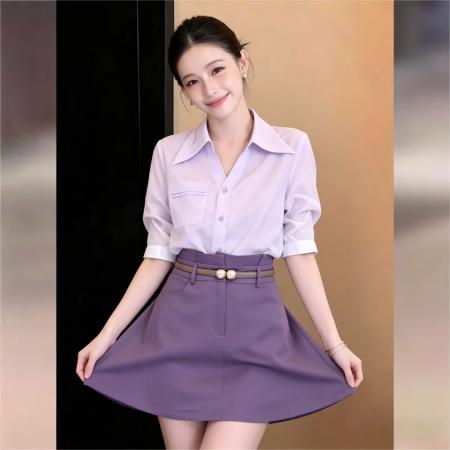 BY17530# 法式复古时尚气质短袖上衣 服裝批發女裝批發服飾貨源