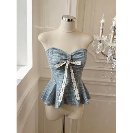 挂脖吊带背心女纯欲甜辣妹性感抹胸上衣娃娃衫 服裝批發女裝批發服飾貨源