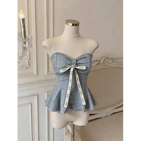 挂脖吊带背心女纯欲甜辣妹性感抹胸上衣娃娃衫 服裝批發女裝批發服飾貨源