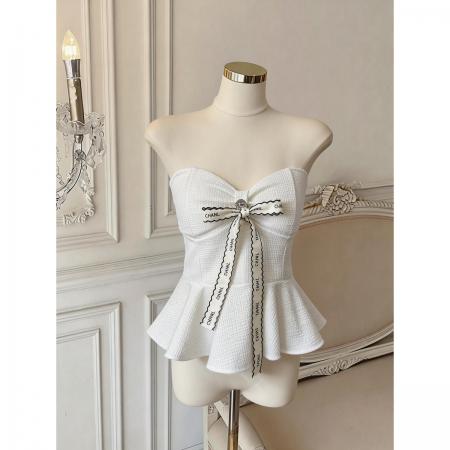 挂脖吊带背心女纯欲甜辣妹性感抹胸上衣娃娃衫 服裝批發女裝批發服飾貨源