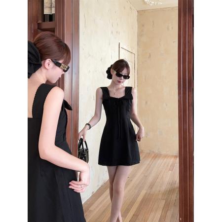 BY17557# 纯欲甜辣V领蕾丝花边收腰荷叶领无袖背心连衣裙 服裝批發女裝批發服飾貨源