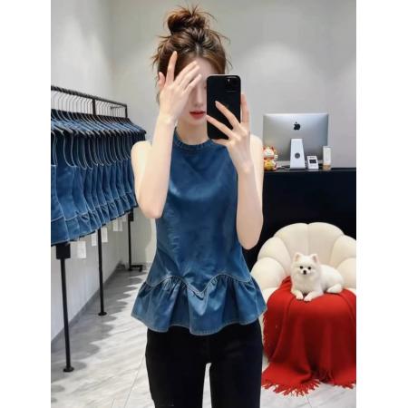 小个子气质百搭坎肩马甲女夏季新款休闲百搭牛仔背心短上衣 服裝批發女裝批發服飾貨源