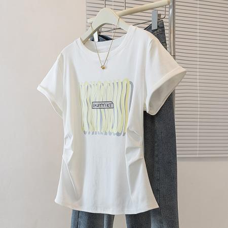 大码女装韩版流行印花短袖t恤胖妹妹宽松显瘦洋气减龄上衣夏 服裝批發女裝批發服飾貨源