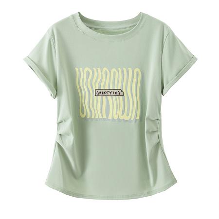 大码女装韩版流行印花短袖t恤胖妹妹宽松显瘦洋气减龄上衣夏 服裝批發女裝批發服飾貨源