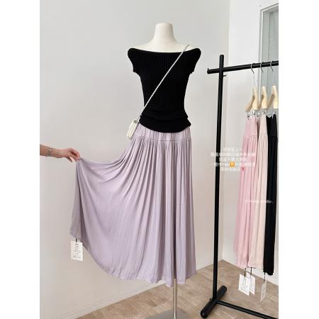 樱岛之恋气质姐姐风重工用料优雅压褶海岛缎飘飘裙 服裝批發女裝批發服飾貨源