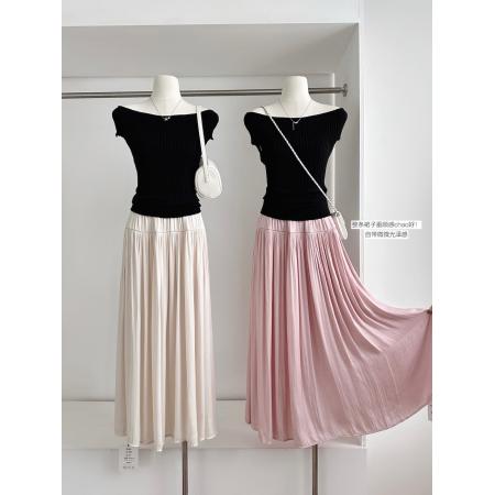 樱岛之恋气质姐姐风重工用料优雅压褶海岛缎飘飘裙 服裝批發女裝批發服飾貨源