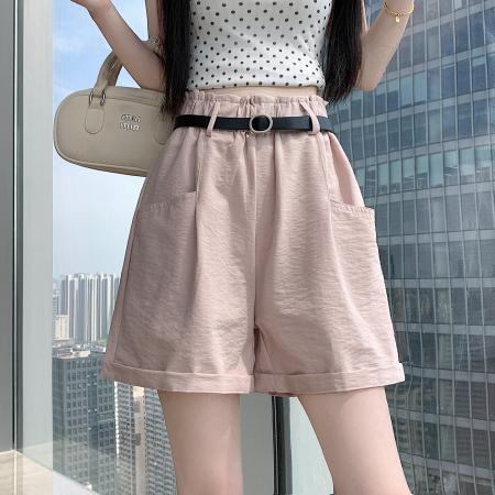 少女风休闲短裤女中高腰显瘦棉麻布花苞裤舒适阔腿荷包A字裤 服裝批發女裝批發服飾貨源