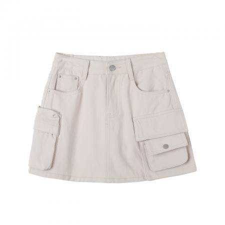 复古工装牛仔短裙女夏季新款高腰小个子防走光包臀半身裙 服裝批發女裝批發服飾貨源