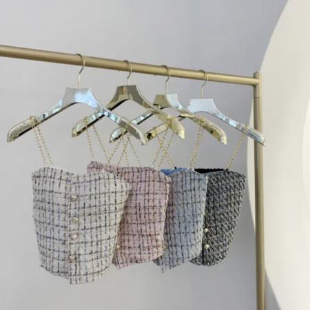 韩国chic带胸垫镶钻性感美背抹胸背心女紧身镂空打底内搭 服裝批發女裝批發服飾貨源