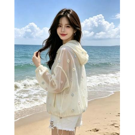 法式轻奢蕾丝防晒衣女夏季新款薄款透气户外超仙防晒服外套 服裝批發女裝批發服飾貨源