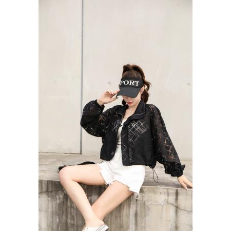 韩版新款夏季时尚洋气百搭薄款遮阳衣防晒宽松慵懒风轻薄外套 服裝批發女裝批發服飾貨源