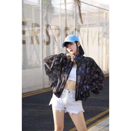 防晒上衣女春夏新款长袖休闲宽松百搭高级感爱心透视薄款外套 服裝批發女裝批發服飾貨源