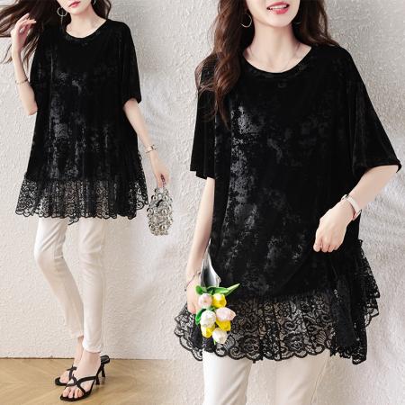 夏装新款时尚百搭胖MM洋气小衫...