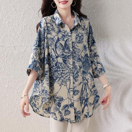 夏装新款时尚洋气百搭胖妹妹防晒衬衣显瘦大码气质衬衣 服裝批發女裝批發服飾貨源