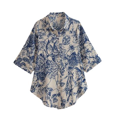 夏装新款时尚洋气百搭胖妹妹防晒衬衣显瘦大码气质衬衣 服裝批發女裝批發服飾貨源