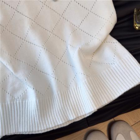 镂空针织短袖T恤女夏装新款小个子精致短款泡泡袖上衣 服裝批發女裝批發服飾貨源