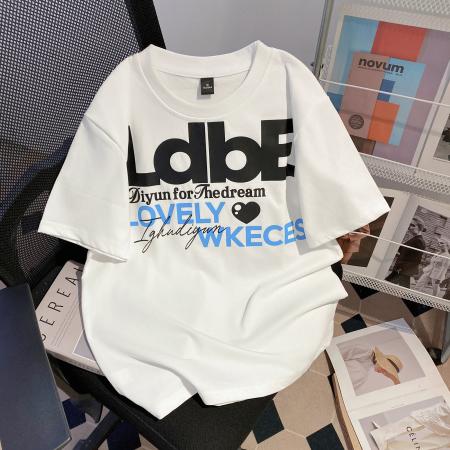 天丝爽棉短袖t恤男女情侣装夏新款新款正肩圆领上衣 服裝批發女裝批發服飾貨源