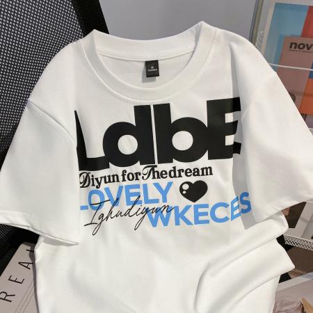 BY17744# 天丝爽棉短袖t恤男女情侣装夏新款新款正肩圆领上衣 服裝批發女裝批發服飾貨源