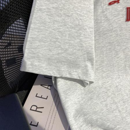 BY17746# 32支双纱纯棉短袖t恤女装夏新款刺绣花中长宽松圆领上衣 服裝批發女裝批發服飾貨源