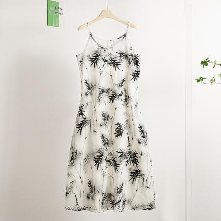 BY17782# 印花连衣裙女性感吊带裙子＋拼接防晒衫外套 服裝批發女裝批發服飾貨源