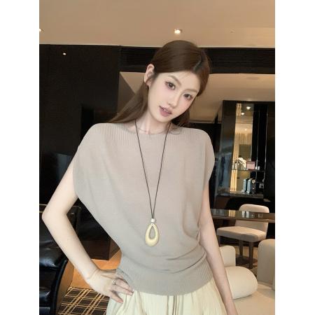 一字肩蝙蝠袖收腰针织衫女春夏新款宽松显瘦气质上衣 服裝批發女裝批發服飾貨源