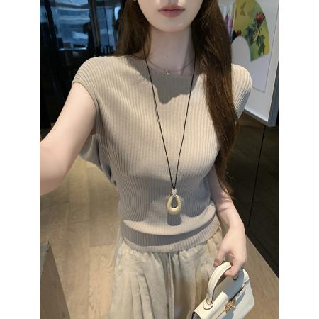 一字肩蝙蝠袖收腰针织衫女春夏新款宽松显瘦气质上衣 服裝批發女裝批發服飾貨源