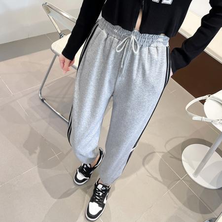 BY17786# 休闲运动卫裤女夏季韩版不对称宽松腰窄款哈伦萝卜束脚裤 服裝批發女裝批發服飾貨源