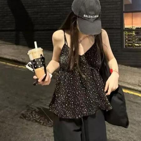 韩国东大门夏季新款韩系设计感豹纹吊带背心女小众叠穿上衣潮 服裝批發女裝批發服飾貨源