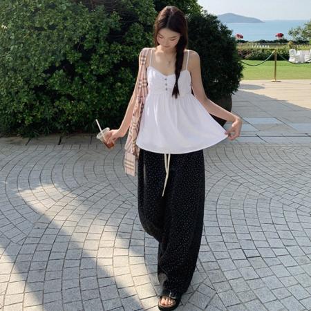 BY17819# 红人馆白色吊带背心女夏外穿露背设计感独特漂亮巨好看无袖上衣女 服裝批發女裝批發服飾貨源