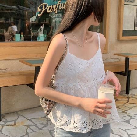 韩国女装夏蕾丝花边甜美风复古小吊带 服裝批發女裝批發服飾貨源