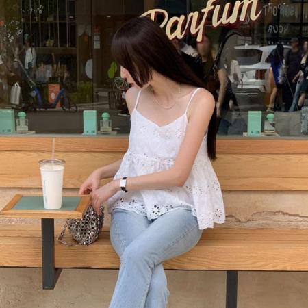 韩国女装夏蕾丝花边甜美风复古小吊带 服裝批發女裝批發服飾貨源