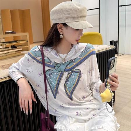 BY17827# 夏季新款纯欲风辣妹薄款斜肩露肩长袖T恤防晒罩衫慵懒休闲上衣女 服裝批發女裝批發服飾貨源