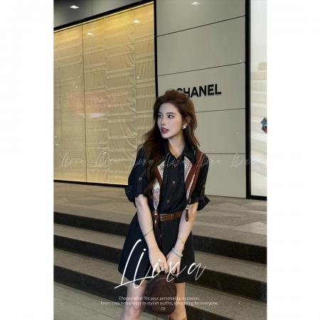 唐小榆初夏新款复古休闲时尚潮流显瘦牛仔衬衫裙套装 服裝批發女裝批發服飾貨源