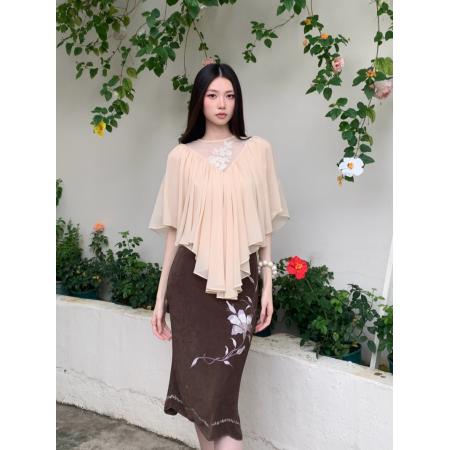 云层蕾丝披风斗篷式雪纺纱上衣 服裝批發女裝批發服飾貨源