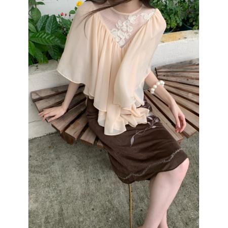 云层蕾丝披风斗篷式雪纺纱上衣 服裝批發女裝批發服飾貨源