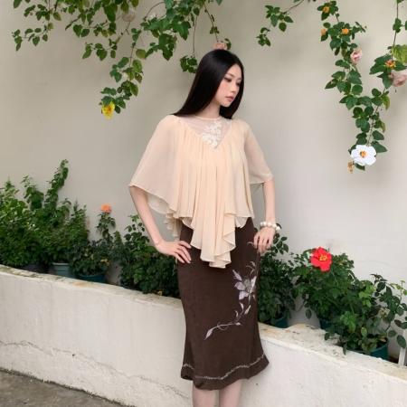 云层蕾丝披风斗篷式雪纺纱上衣 服裝批發女裝批發服飾貨源