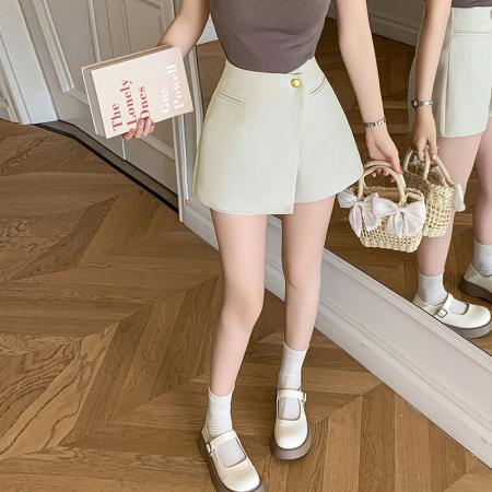 小香风短裤女夏季西装a字裙裤高腰阔腿裤外穿排扣短裤裙女 服裝批發女裝批發服飾貨源