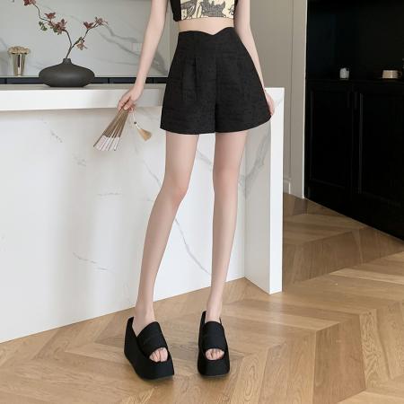 新中式国风复古A字短裤女夏新款显瘦高腰阔腿裤民族风短裤女 服裝批發女裝批發服飾貨源