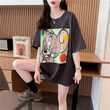 棉后包领纯棉短袖t恤女大码女装上衣 服裝批發女裝批發服飾貨源