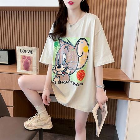 棉后包领纯棉短袖t恤女大码女装上衣 服裝批發女裝批發服飾貨源