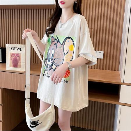 棉后包领纯棉短袖t恤女大码女装上衣 服裝批發女裝批發服飾貨源