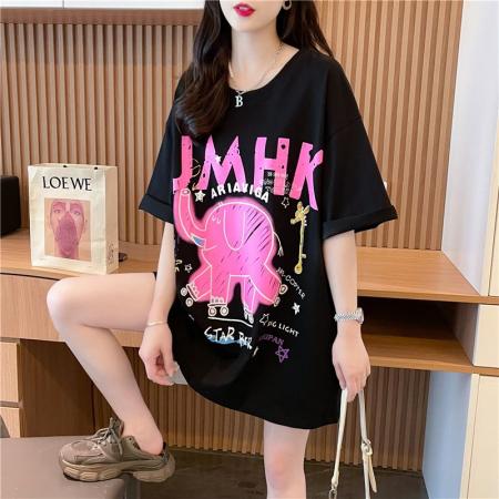 棉后包领纯棉短袖t恤女大码女装上衣 服裝批發女裝批發服飾貨源