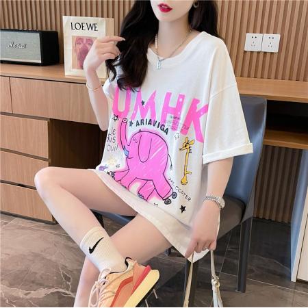 棉后包领纯棉短袖t恤女大码女装上衣 服裝批發女裝批發服飾貨源